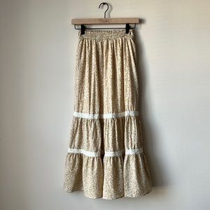 Bohme Midi Tiered Skirt in Yellow Print